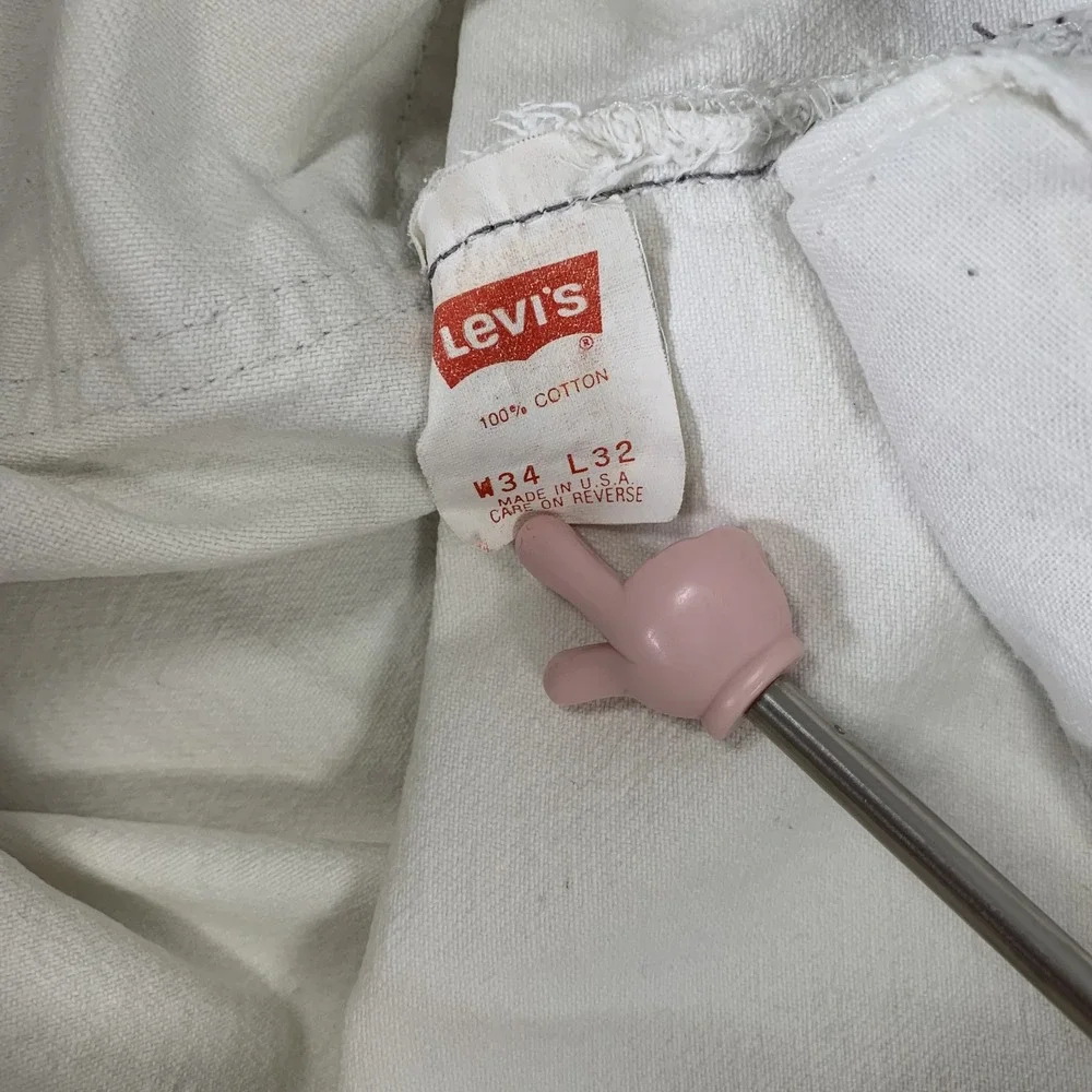 Vintage Levi's 506 Jeans Mens 34x32 White Made in USA Straight Leg